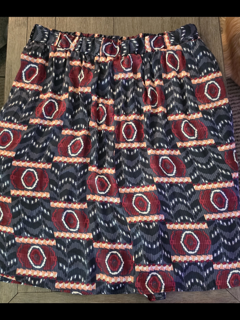 Lane Bryant Navy, Burgundy & Cream Patterned Skirt Size 20
